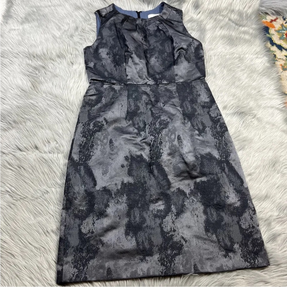 LOFT Gray Marble Print Sleeveless Dress Size 4